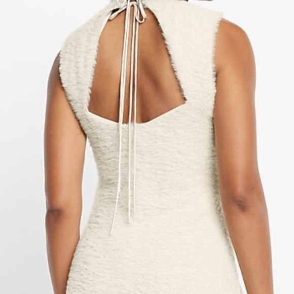 NWOT Express Cozy Knit Mock Neck
Sleeveless Open Back fuzzy above knee dress 👗 - Picture 2 of 16